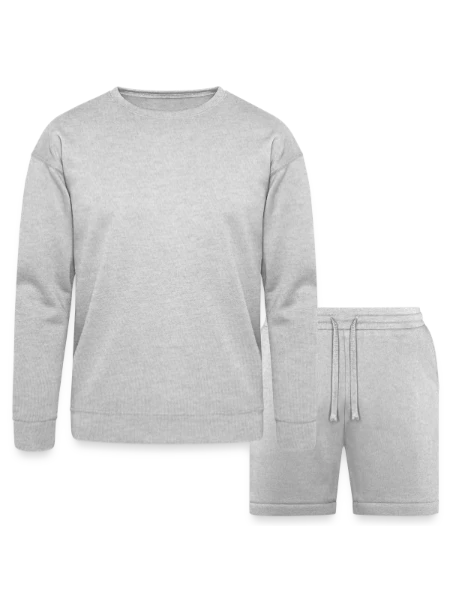 Bella + Canvas Unisex Sweatshirt & Short Set - heather gray - Front