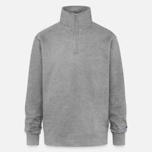 Champion Unisex 1/4 Zip Pullover Sweatshirt-heather gray