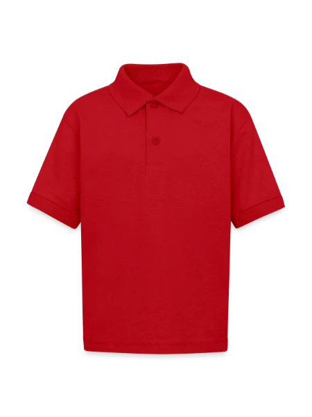 Gildan Kid's 50/50 Jersey Polo - red - Front