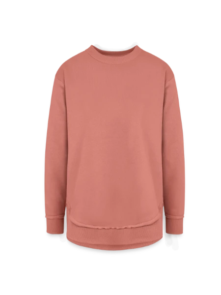 Women's Weekend Tunic Fleece Sweatshirt - mauve - Front