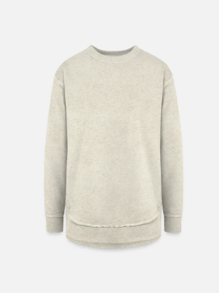 Women's Weekend Tunic Fleece Sweatshirt - heather oatmeal - Front