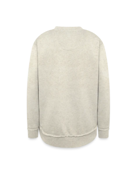 Women's Weekend Tunic Fleece Sweatshirt - heather oatmeal - Back