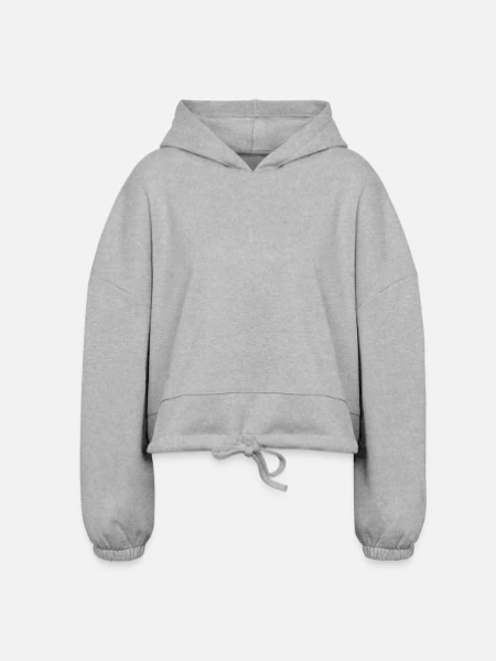 Women’s Cropped Hoodie - heather gray - Front