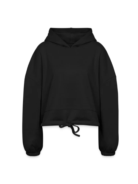 Women’s Cropped Hoodie - black - Front