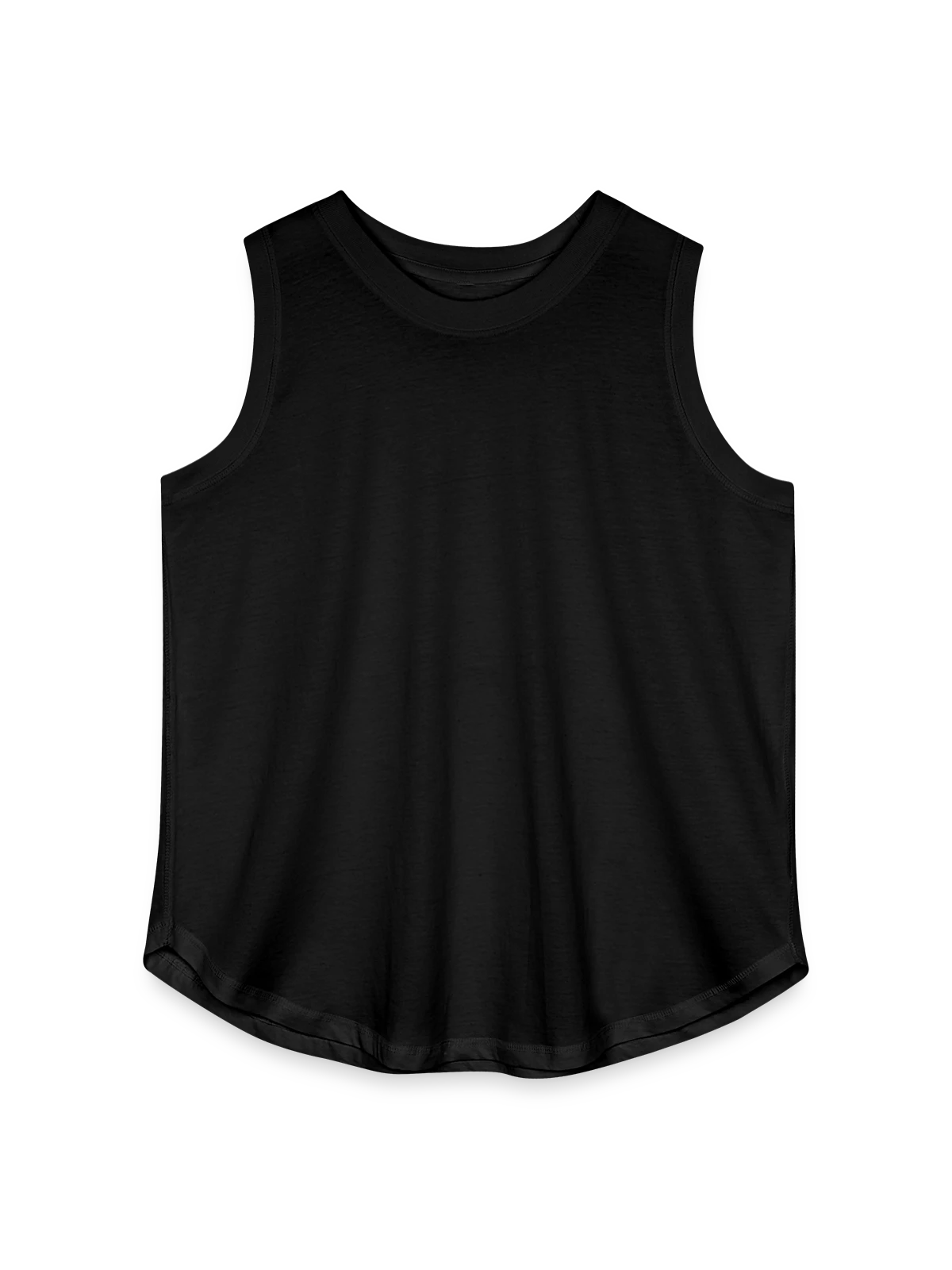 Women's Curvy Relaxed Tank Top - black - Front