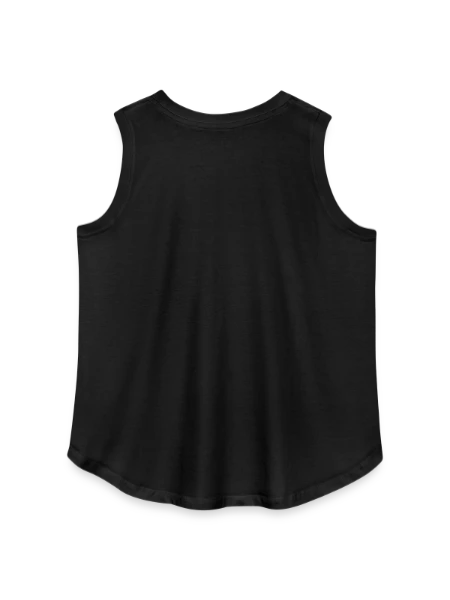 Women's Curvy Relaxed Tank Top - black - Back