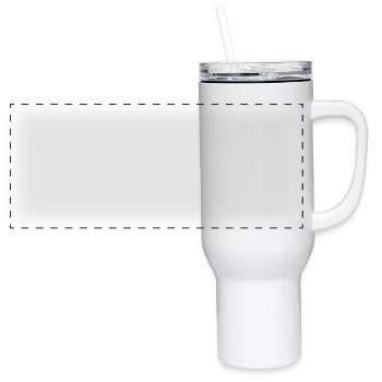 40 oz Travel Tumbler - white - Front