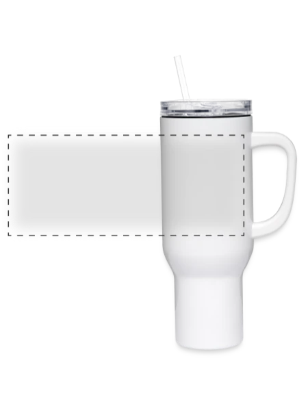 40 oz Travel Tumbler - white - Front