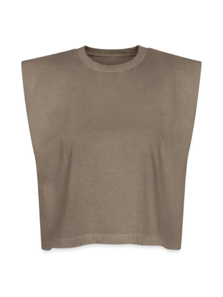 Washed Women´s Muscle Tank Top - light brown - Front