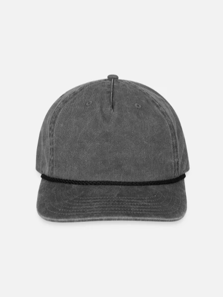 Vintage Washed Rope Cap - washed black - Front