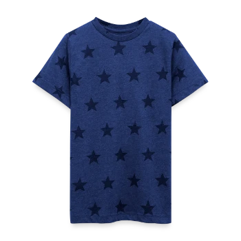 Kid's 5 Star Print T-Shirt - royal star - Front