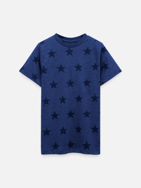 Kid's 5 Star Print T-Shirt - royal star - Front
