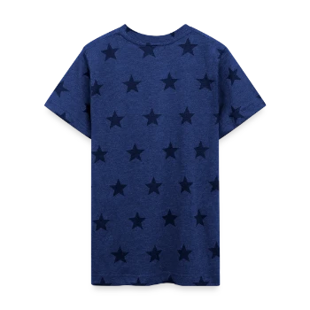 Kid's 5 Star Print T-Shirt - royal star - Back