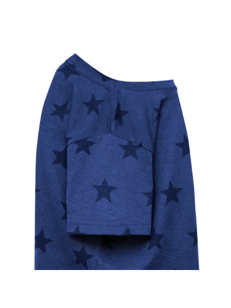 Kid's 5 Star Print T-Shirt - royal star - Right