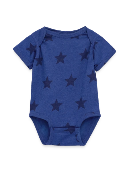 Baby 5 Star Print One Piece - royal star - Front
