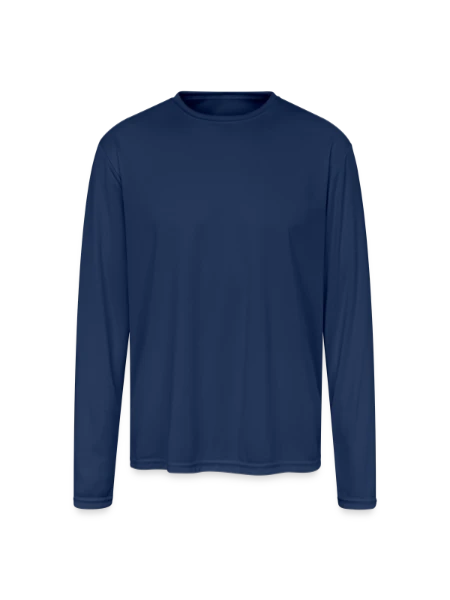 Men's Moisture Wicking Performance Long Sleeve T-Shirt - navy - Front