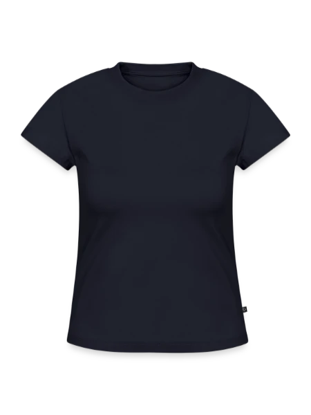 Slim Fit Women's Organic T-Shirt - navy - Front