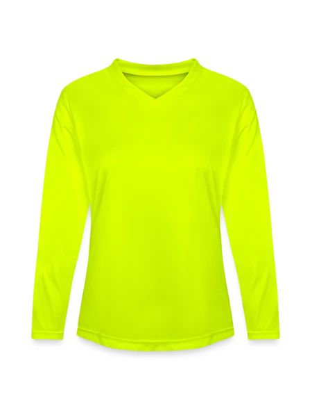 Ladies' Zone Performance Long-Sleeve T-Shirt - safety yellow - Front