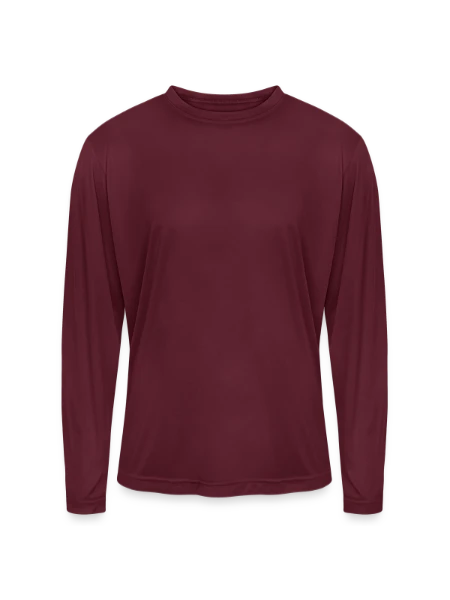 Men's Zone Performance Long-Sleeve T-Shirt - maroon  - Front