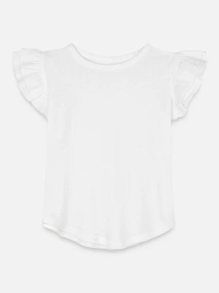 Toddler Girls Flutter T-shirt - white - Front