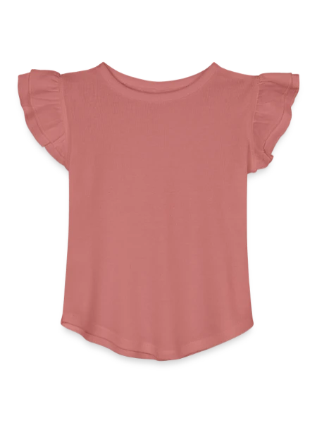 Toddler Girls Flutter T-shirt - mauve - Front