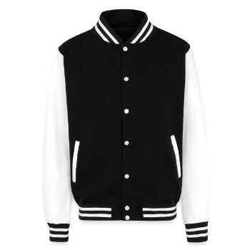 Unisex College Sweat Jacket - black/white - Front