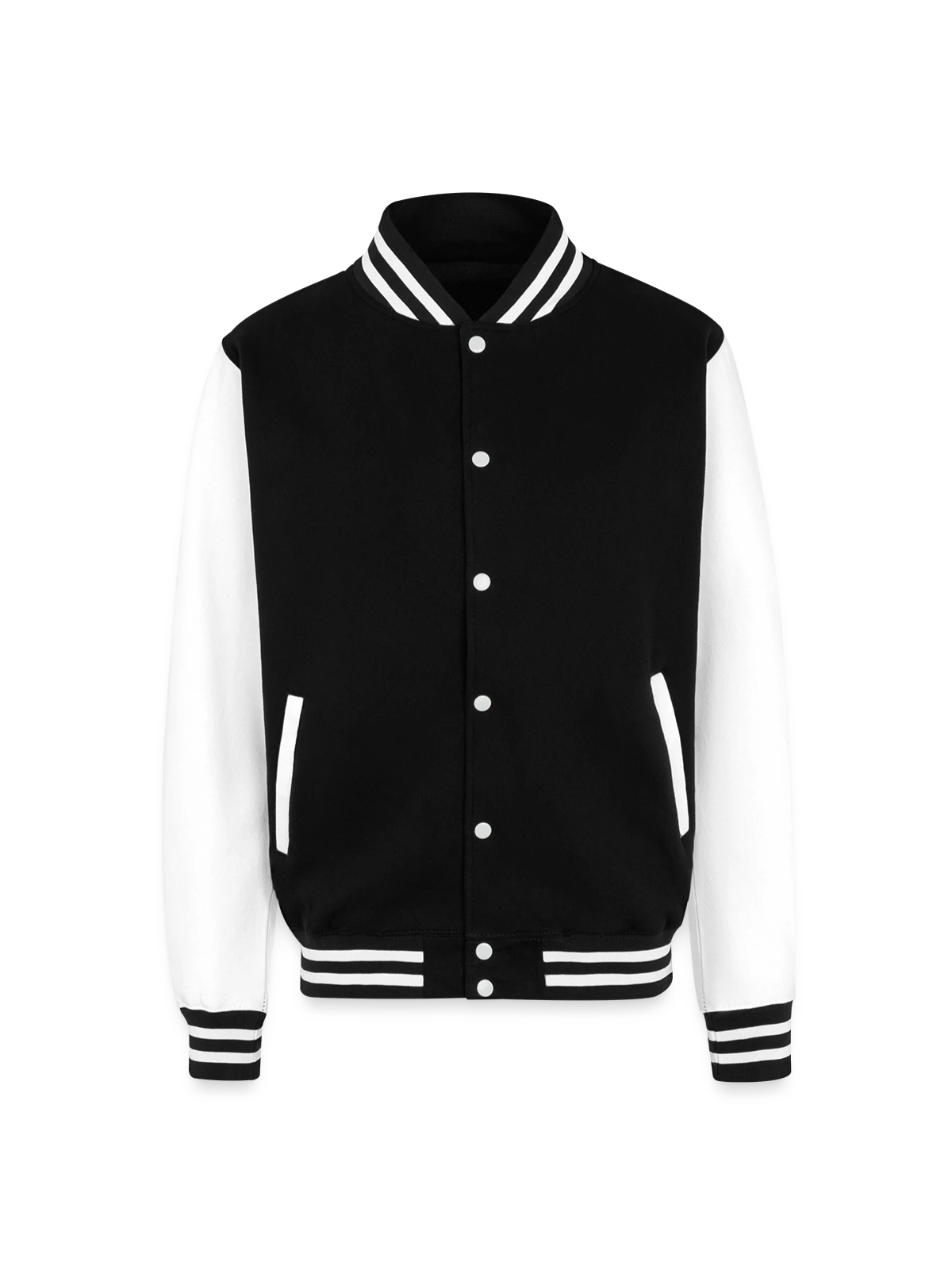 Unisex College Sweat Jacket - black/white - Front