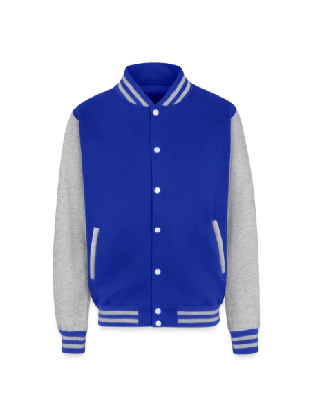 Unisex College Sweat Jacket - royal/heather grey - Front