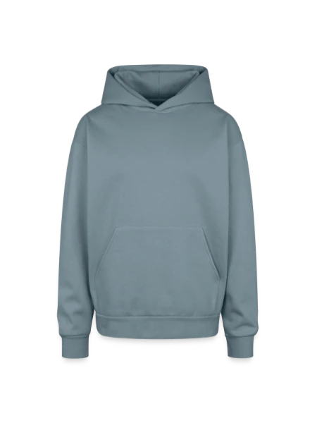 Oversized Hooded Sweatshirt - stone blue - Front