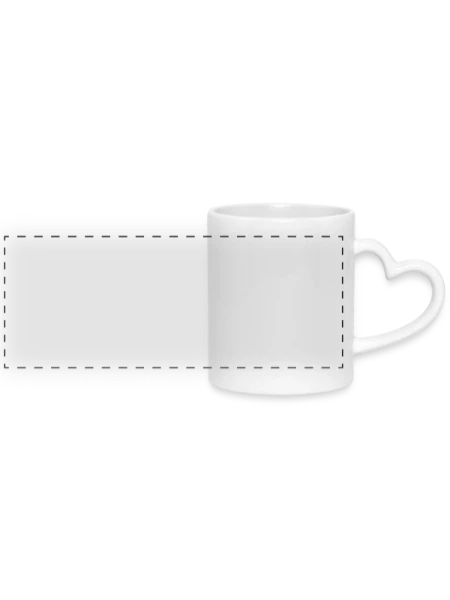 Mug with Heart Handle - white - Front