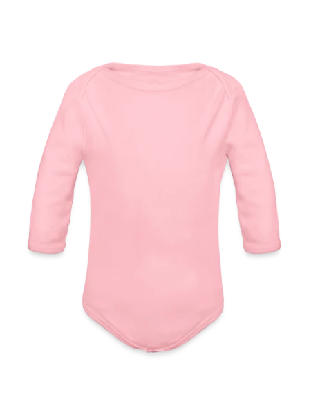 Organic Long Sleeve Baby Bodysuit - light pink - Front