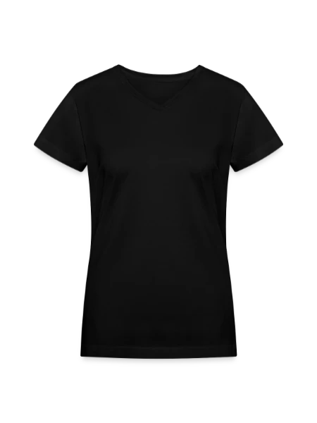 Women's V-Neck T-Shirt - black - Front