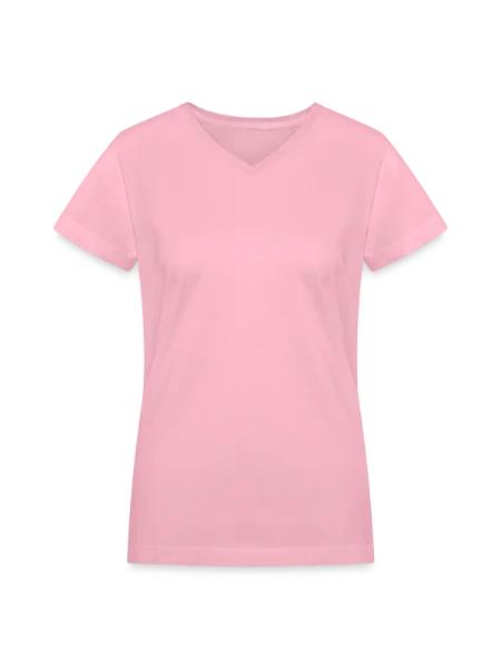 Women's V-Neck T-Shirt - pink - Front