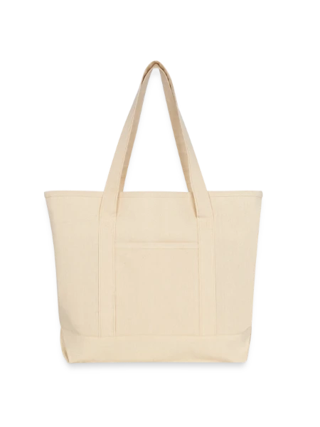 Large Canvas Deluxe Tote - natural - Front