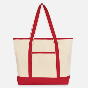 Large Canvas Deluxe Tote-Natural/Classic Red