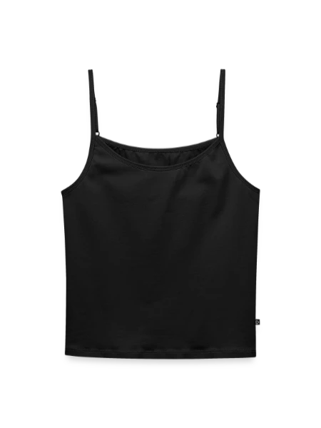 Women's Spaghetti Strap Tank Top - black - Front