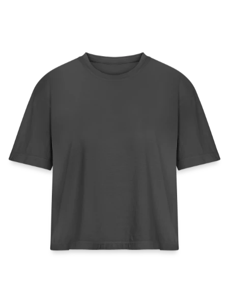 Women's Heavyweight Cropped T-Shirt - anthracite grey - Front