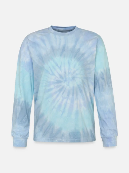 Tie Dye Long Sleeve T-shirt - blue lagoon - Front
