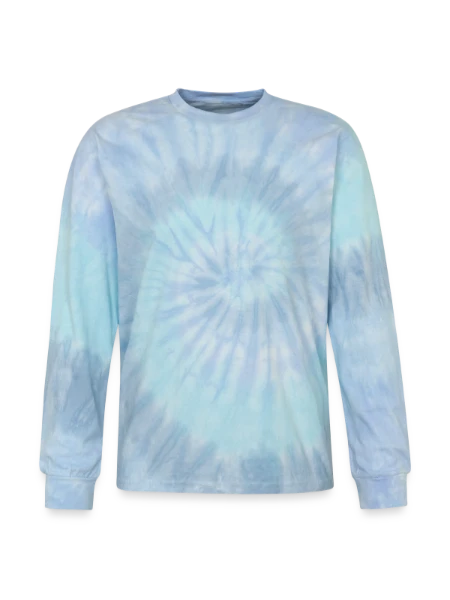 Tie Dye Long Sleeve T-shirt - blue lagoon - Front