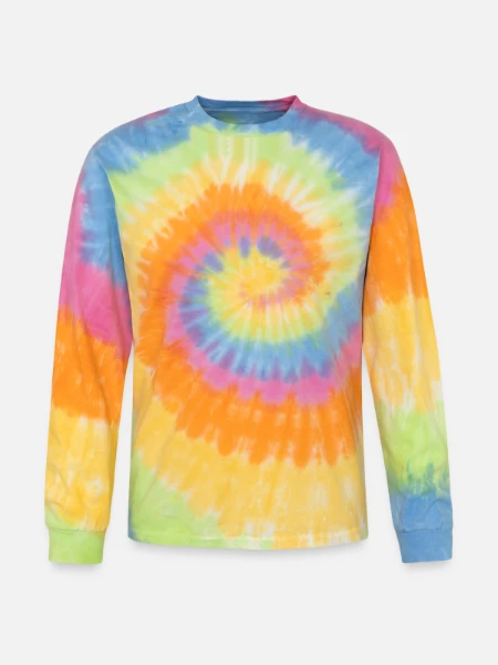 Tie Dye Long Sleeve T-shirt - rainbow - Front