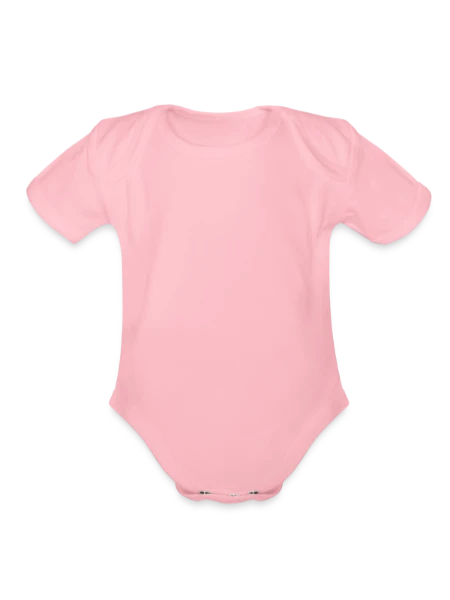 Organic Short Sleeve Baby Bodysuit - light pink - Front