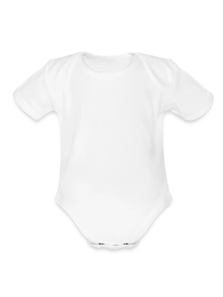 Organic Short Sleeve Baby Bodysuit - white - Front