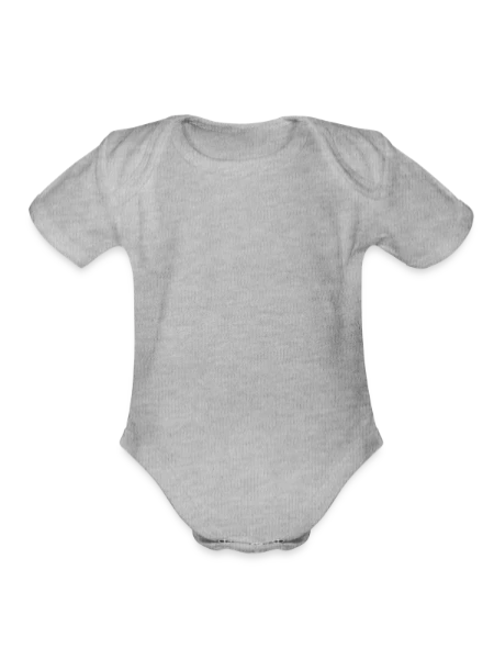 Organic Short Sleeve Baby Bodysuit - heather grey - Front