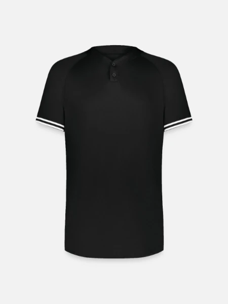 Augusta Sportswear Men's Cutter Henley Jersey - black/white - Front