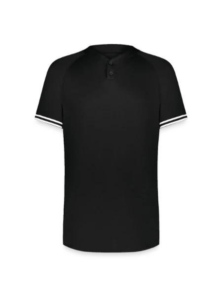 Augusta Sportswear Men's Cutter Henley Jersey - black/white - Front