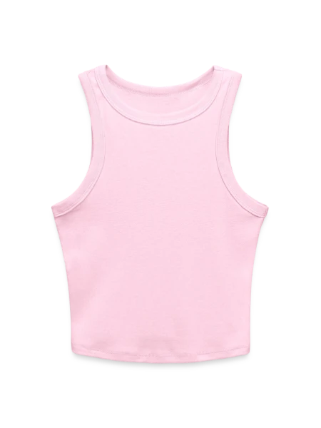 Slim Fit Rib Women's Tank Top - pink - Front