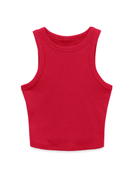Slim Fit Rib Women's Tank Top - red - Front
