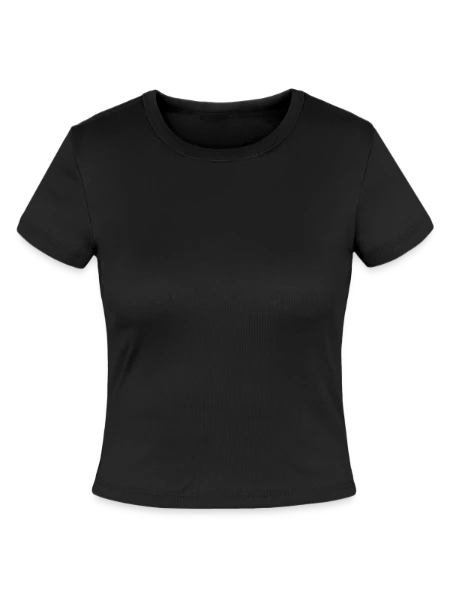 Slim Fit Rib Women's T-Shirt - black - Front