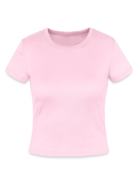 Slim Fit Rib Women's T-Shirt - pink - Front