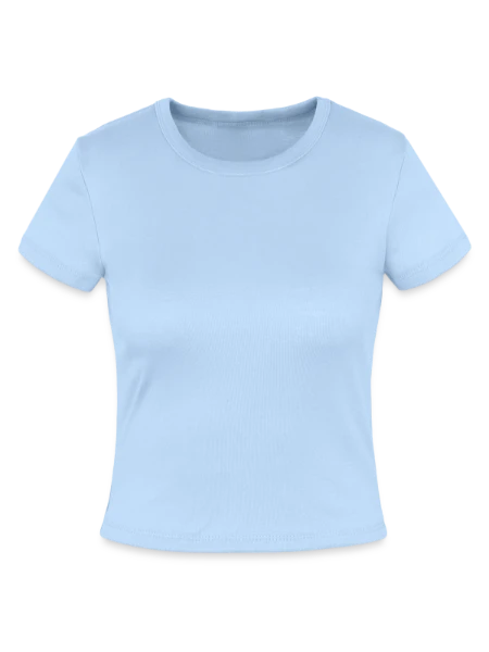 Slim Fit Rib Women's T-Shirt - light blue - Front